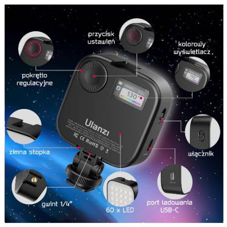Ulanzi U60 - lampa LED, charakterystyka